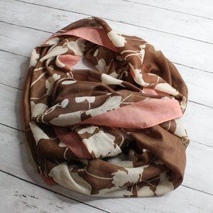 Charming Charlie Women's Scarf Infinity Loop Brown Vintage Floral